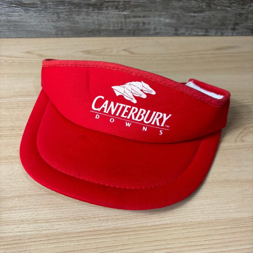 Vintage Canterbury Down Hat Visor Red Lightweight Horse‎ Racing